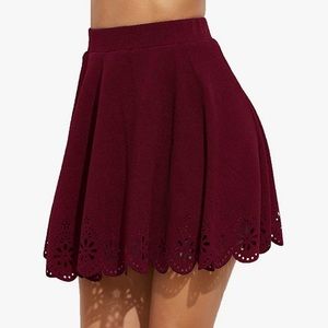 Burgundy Flared Skirt